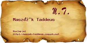 Maszák Taddeus névjegykártya